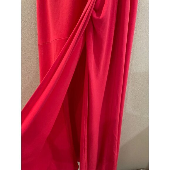 Nicole Bakti Womens Maxi gala maxi Dress halted back gems size small bright pink - Picture 4 of 11